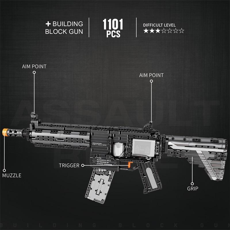 Нетоксичный 1101 деталь Модель Автомата M416 из Строительных Блоков Серия Городская Полиция Военное Оружие Пистолет Пазл Собираемые Кубики Игрушки Для Детей Подарок Ребенку