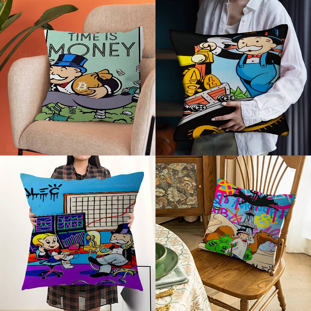 Monopoly Millionaire Money Pillow Anime Pillow Sofa Bed Head Pillow Cover Cushion Cover Fashion