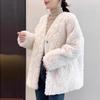 Модное пальто из овечьей шерсти высокого качества, женское, короткое, на осень и зиму, новое пальто с интегрированным искусственным мехом