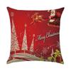 Festive Christmas Xmas Linen Cushion Cover With Elegant Single Side Printing Design