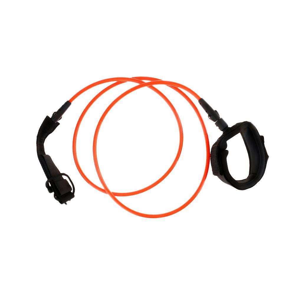 5ft 7mm Straight SUP Surfboard Surfing Board Leash with Double swivel Orange