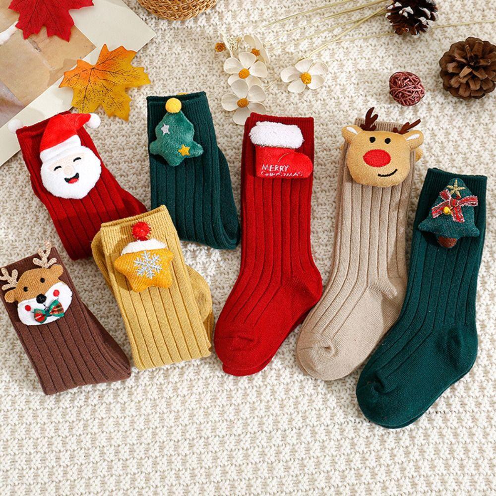 Мультяшные животные средней длины носки мягкие хлопковые носки новые рождественские детские носки