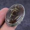 Mud Crack Fossil Gemstone Handmade 925 Sterling Silver Jewelry Ring Size 7 N9M52