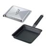 Shimomura Planning Frying Pan, Square 20cm, with Lid [Made In Japan] Gas Fire/IH Compatible, Iron Gyoza Pot, Can Arrange Gyoza To the Corner, Non-St