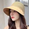 Женская шляпа в стиле рыбака, однотонная шляпа от солнца с регулируемым дизайном, летняя соломенная шляпа для рыбалки на открытом воздухе