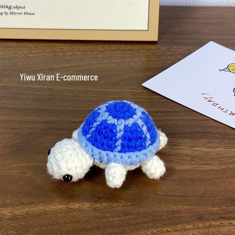 Милый брелок для ключей в виде черепахи, связанный крючком - мини-сумка из шерсти с рисунком