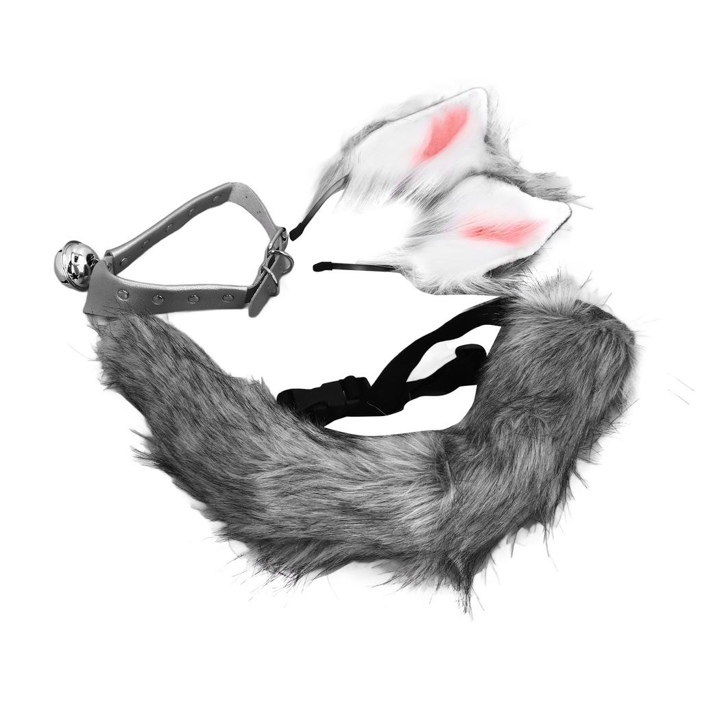 Искусственный мех волк лисий хвост уши заколки для волос воротник набор кошачьи уши и волк лисий хвост животное косплей