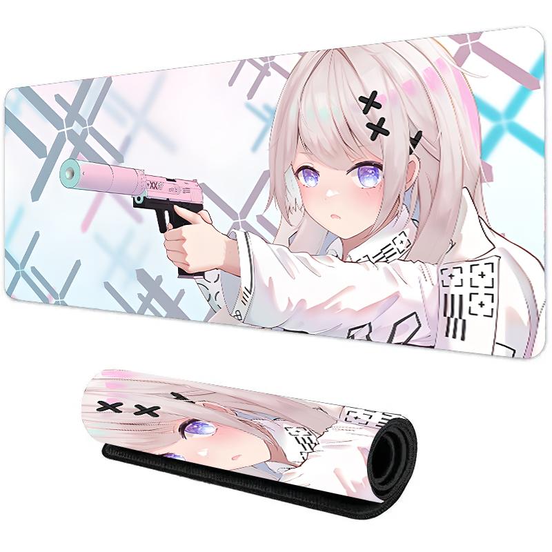 Gun cute girl csgo fps big game boys esports thickens oversized mouse pad table pad keyboard pad can be customized with non-slip