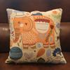 Ethnic Style Elephant Sofa Pillow, Cat Embroidered Cushion Cover, Pillowcase Cover (Without Pillow Core)