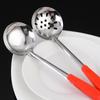 Kitchen Strainer Stainless Steel Spoon Cooking Colander with Plastic Anti-scald Handle Hot Pot Ladle Handing Hole Cookware