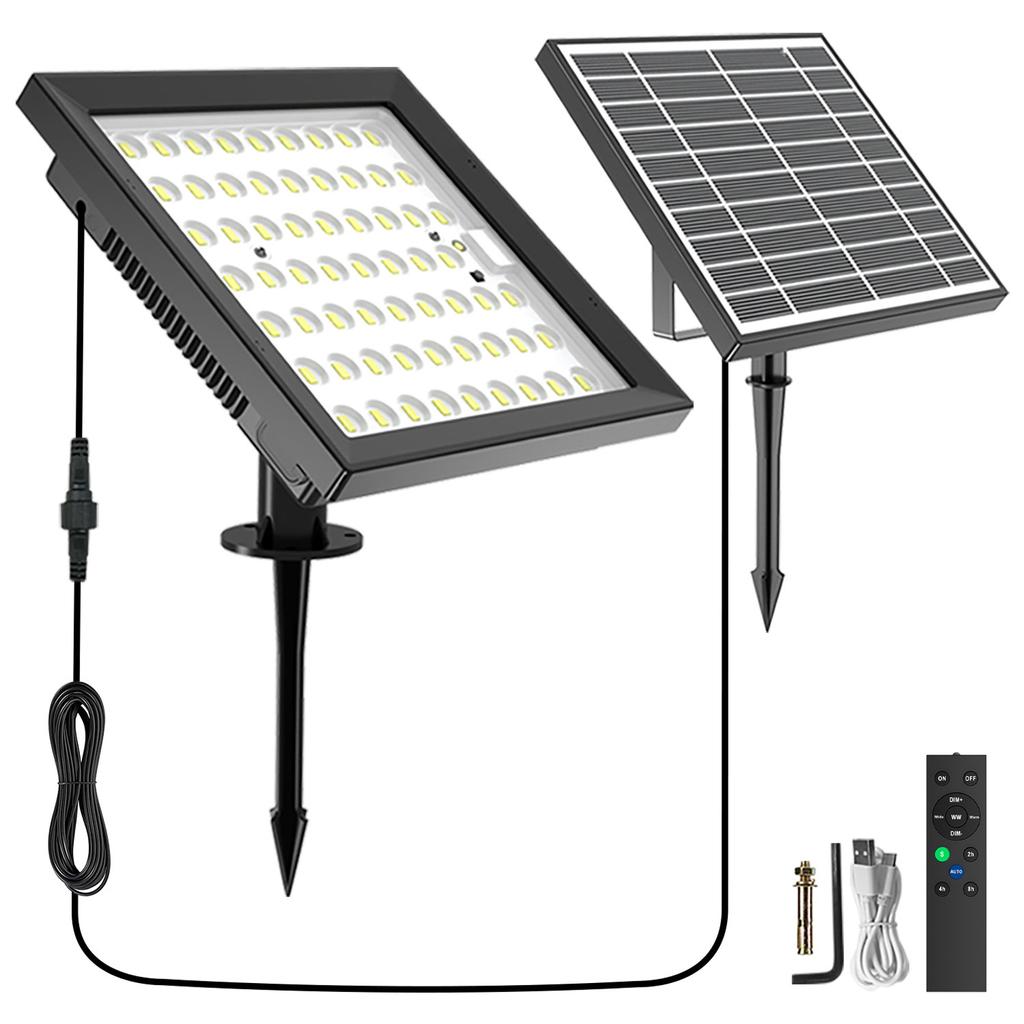 Настенный светильник на солнечной энергии, газонная лампа, внутренние и уличные солнечные настенные светильники, 124 светодиода * 2 с пультом дистанционного управления