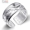 Stylish Male Ring Silver Flying Dragon Playing with Beads Open Index Finger Ring Male Embossed Dragon Pattern Successful Status Ring