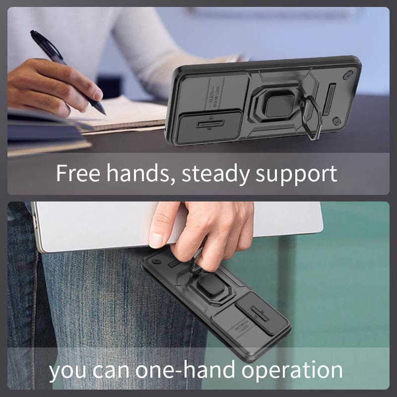 For Honor 90 Lite 5G Case Slide Camera Protect Armor Phone Cases For Honar Honer 90Lite Light 5G Magnetic Ring Holder Back Cover