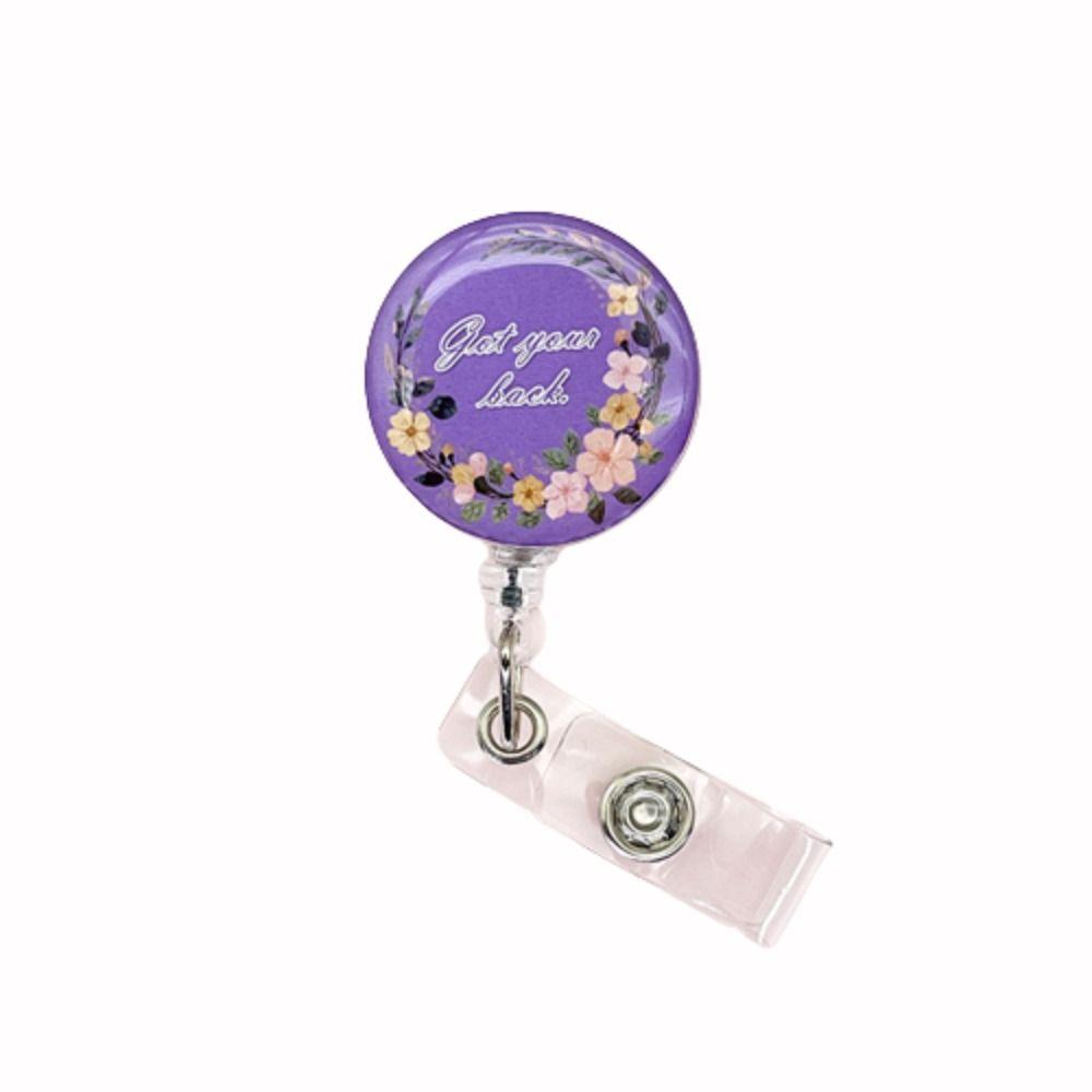 Wreath Badge Clip Stretchable Name Card Holder Portable Nurse Badge Holder  Office Supplies