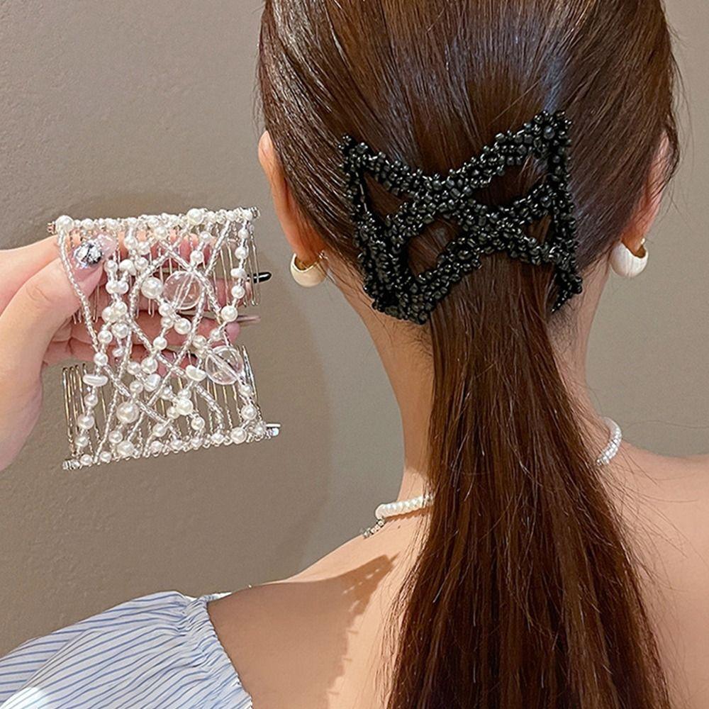 Plastic Double Side Bun Butterfly Fancy Clip Combs New Hair Accessories  Women
