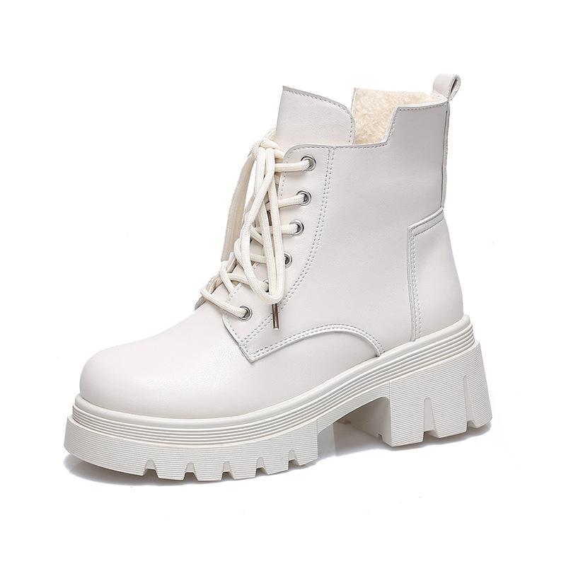 Британские ботинки Мартин женские осенне-зимние новые повседневные модные локомотивные короткие ботинки женские на толстой подошве на шнуровке кожаные ботинки женские