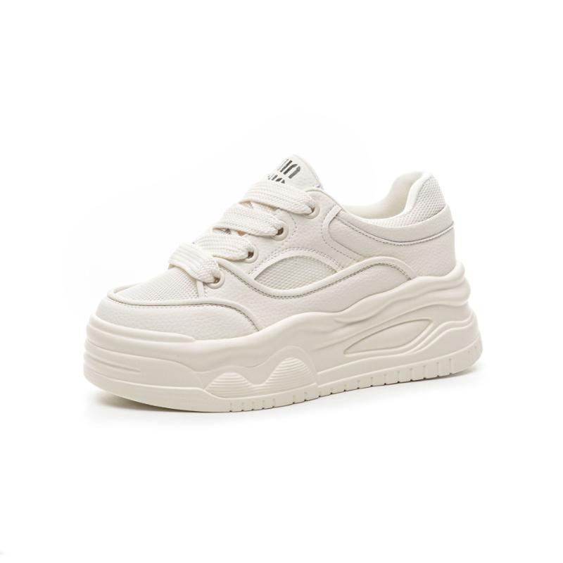White Sneakers Women All MatchSpring Autumn New 6cm Thick Sole Fashion Sport Casual Shoes Slimming Leg Lengthening Footwear