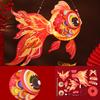 Goldfish Lantern DIY Assembly Handheld Lantern for Kids Battery Powered Chinese Traditional Lantern for Mid-Autumn Festival Spring Festival