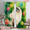 2pcs,2D Plane Printing Print Curtains Longhair Cat by Tree Durable Polyester (without Rod) Versatile All for Living Room,