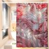 Fantasy Mystical Sakura Nine Tailed Fox 1PC Printed Shower Curtain Waterproof Washable With 12 Hooks Bathroom Shower Home Use