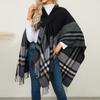 Women's Fashion High Feeling Shawl Scarf Faux Cashmere Knit  Jacket