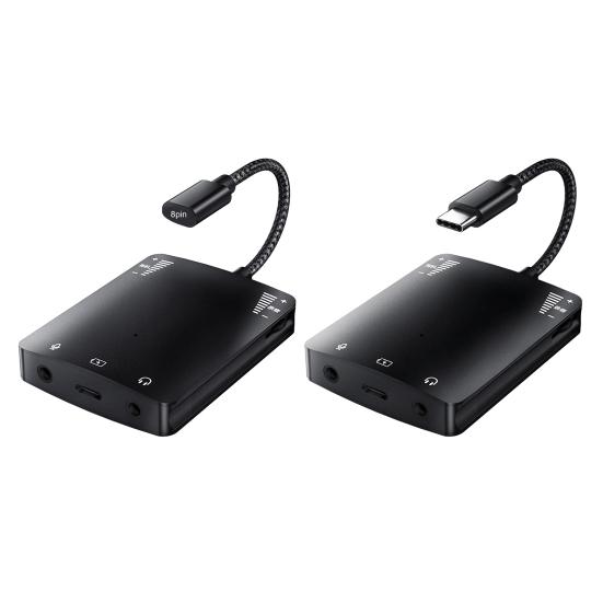 1 комплект аудиоадаптера быстрого интерфейса, стабильная передача, компактный размер, универсальный внешний звук с функцией Plug-and-Play