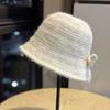 New Autumn and Winter Bow Knitted Fisherman Hat for Women Fashionable and Versatile Face Showing Small Slit Ear Protection Hat Basin Hat Cold Hat