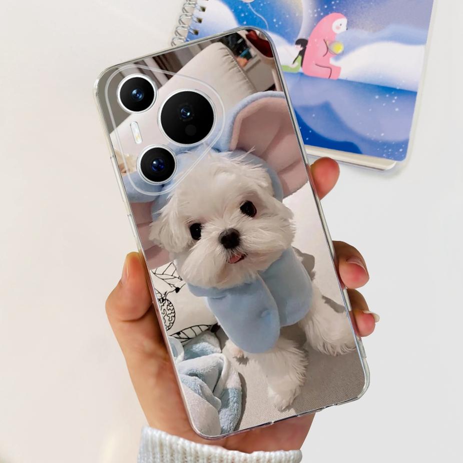 Чехол для Huawei Pura 70 Милый мультяшный расписной чехол Прозрачный силиконовый чехол для телефона Для Huawei Pura 70 Pro Plus Pura70 Pro + Мягкий чехол