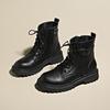 Модные осенне-зимние черные мотоциклетные ботинки женские модные туфли на мягкой подошве женские туфли на платформе с поясом дизайнерские повседневные ботильоны женские
