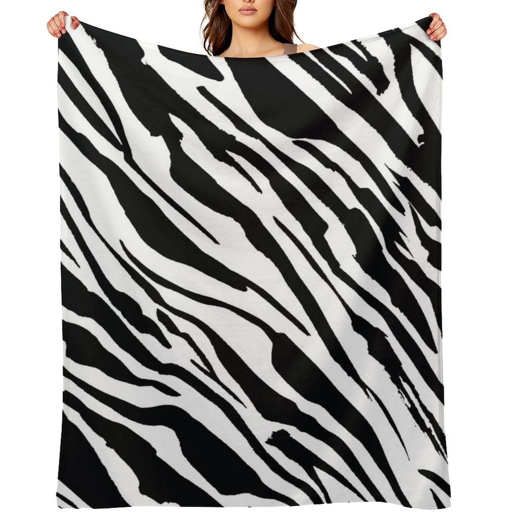 Плед с узором шкуры зебры Декоративные кровати Волосатые пледы и покрывала для младенцев Пледы