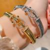 Horseshoe Buckle Electric Zircon Geometric Bracelet, Light Luxury Bracelet, Simple Personality, Versatile