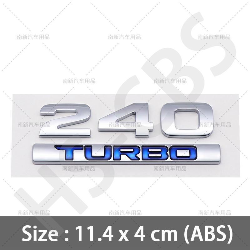 ABS 260 220 370 240 180 230 Letter Turbo Displacement Turbo Rear Trunk Emblem Badge Stickers Accessories Car Styling
