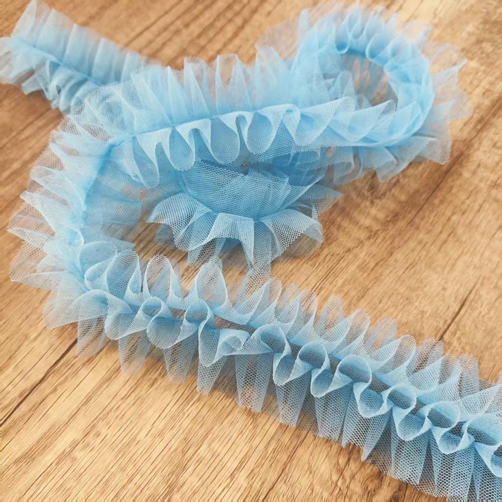 3D Плиссированное Сетчатое Кружево для DIY Женской Одежды: Платье для куклы, Шарф, Шляпа, Декорация-Зонтик – Доступны разные цвета.