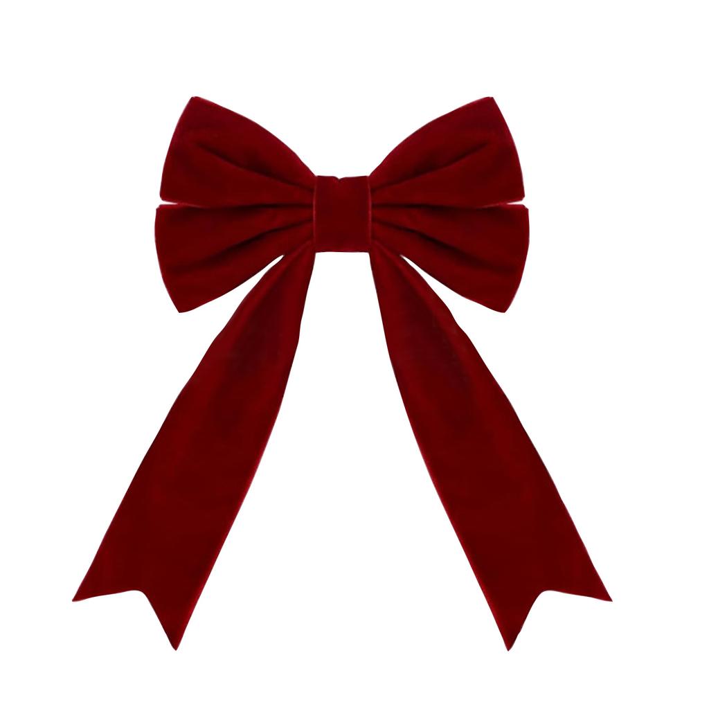 Бархатный объемный бант, большое украшение для рождественской елки, украшение для витрины