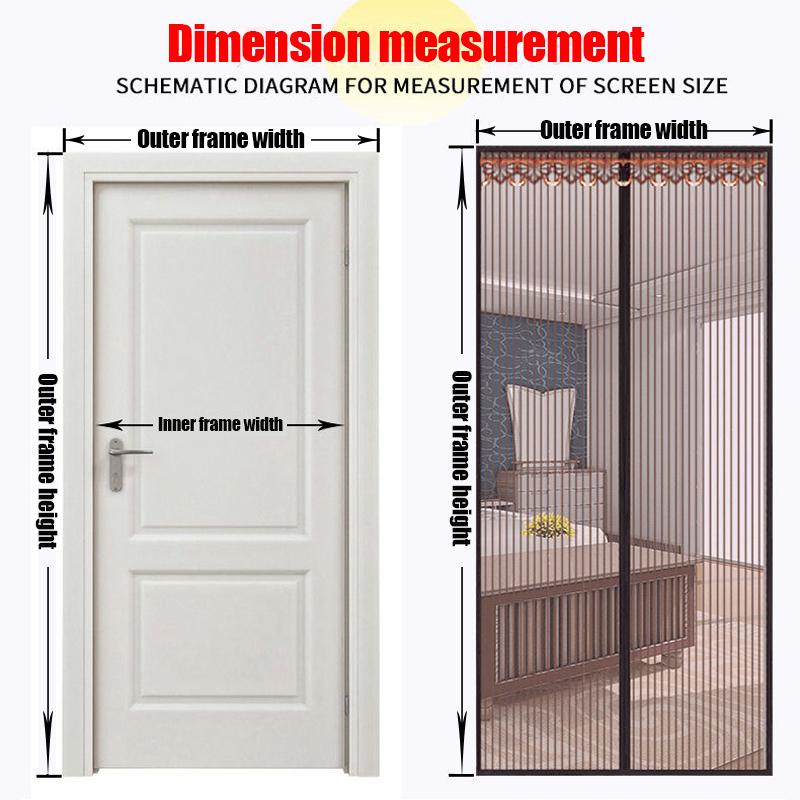 HOT Velcro Magnetic Screen Door Net Anti Insect Mesh Fly Screen Mosquito Protection Net Magnet Curtains for Doors Windows Screen