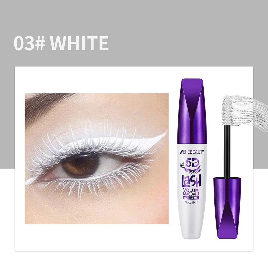 5D Mascara Black/Brown/White/Blue/Purple Mascara Holding Curling Thick Volume Waterproof Non Smudge Lengthening Mascara