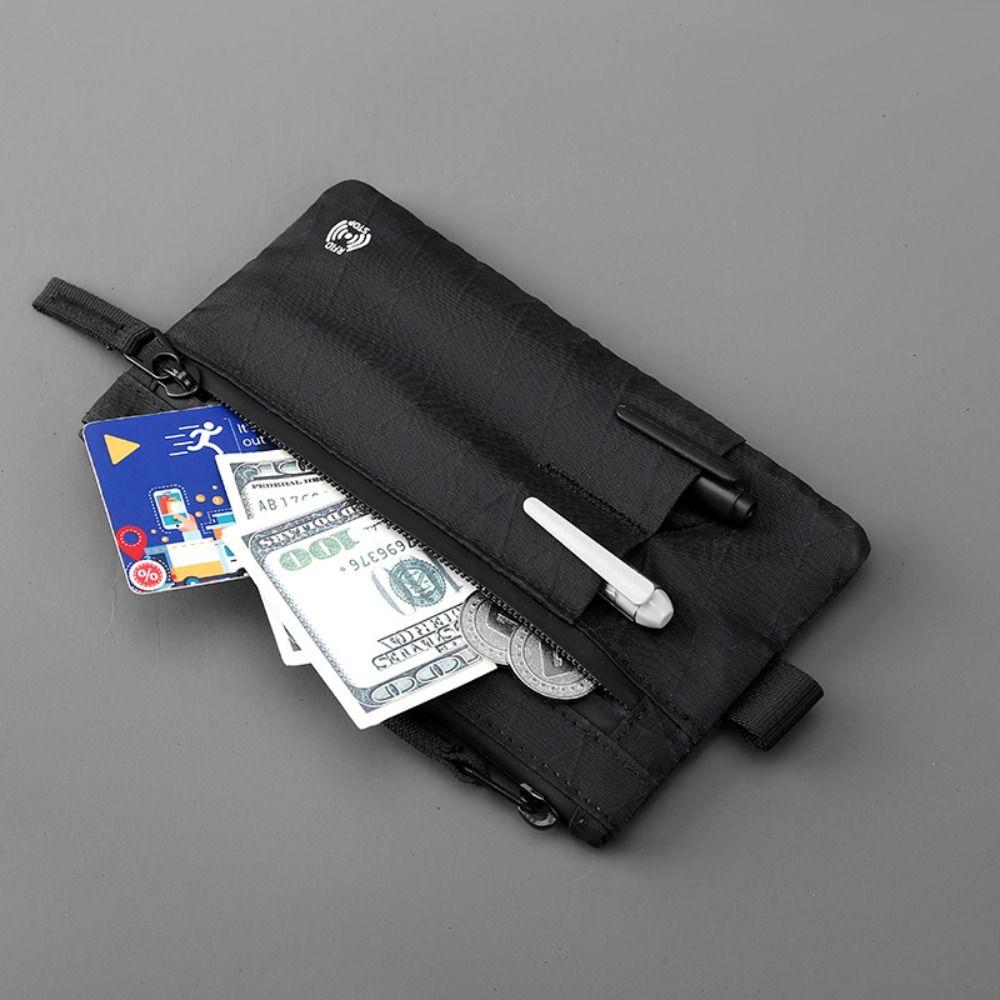 Кошелек-клатч на молнии с блокировкой RFID и ремешком на запястье, тонкий, с молнией, держатель для кредитных карт, 3 внешних слота, мужские кошельки, для активного отдыха