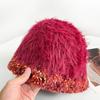 Angola red hat, new beret, autumn and winter forward cap, vintage octagonal cap, face-slimming fisherman hat