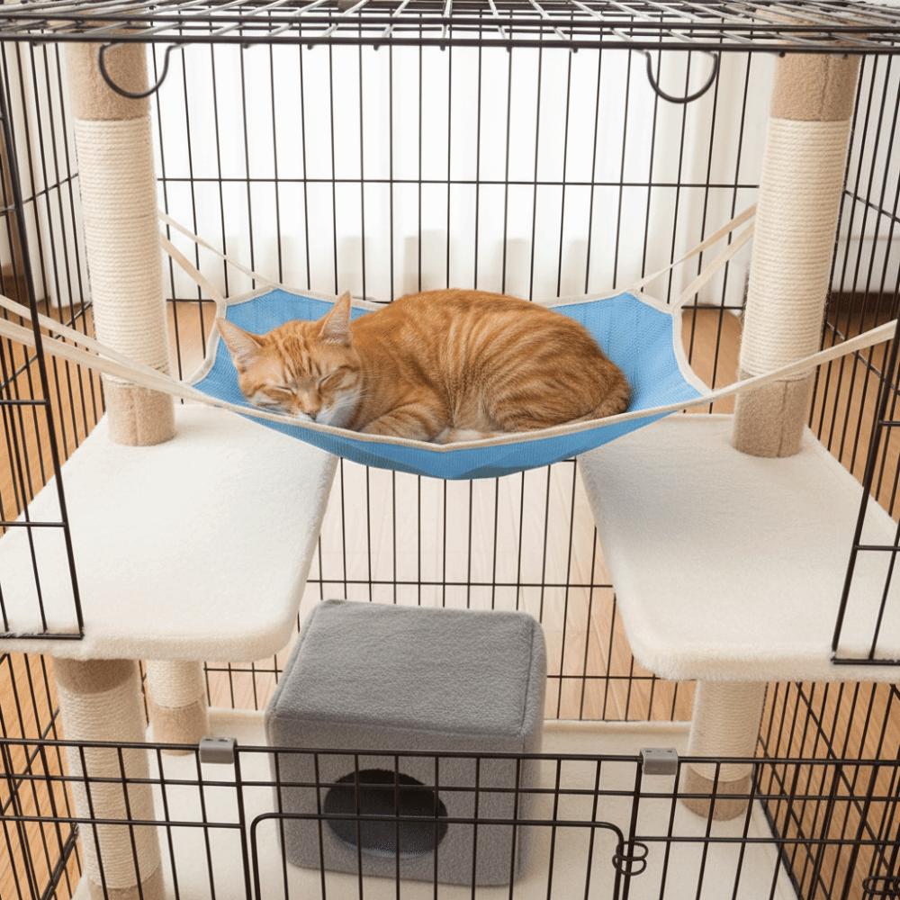 Comfortable Pet Cage Hammock Wear Resistant Hanging Sleeping Bed Cat Hanging Hammock  Indoor