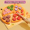 Имитация деревянной пиццы, игрушки для кухни, игра в домик, нарезка еды, ролевая игра, социальная игра для детей, подарки для мальчиков и девочек