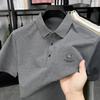 Новая мужская деловая повседневная рубашка с коротким рукавом с нашивкой, однотонная рубашка поло, модный дышащий удобный универсальный топ