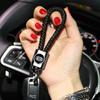 Черный плетеный кожаный и металлический брелок для ключей для моделей KIA с логотипом