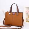 Genuine Leather Women's Handbag Texture Lychee Print Top Layer Cowhide Leather Bag Large Capacity Commuter Shoulder Crossbody Bag