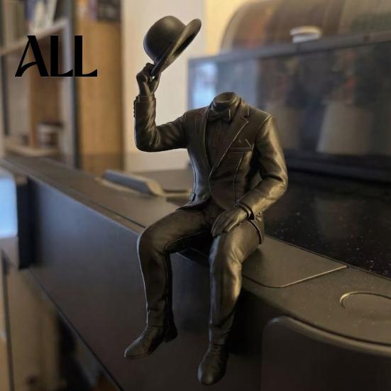 Элементы роскошного интерьера 3D-печатное украшение «Сидящий джентльмен», Минималистичная абстрактная фигурка без лица, Уникальные настольные украшения Эстетика
