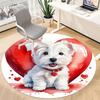 1PC Puppy Love Office Round Area Rug,  Mat Suitable ForOffice, Under Office Chairs Bedroom Living Room Home Decor, Room Deco