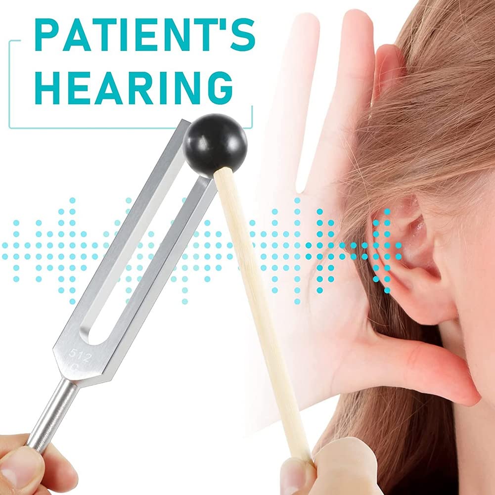 Ahvqevn 4 Pack набор камертонов с камертонным молоточком для звука звуковые вибрационные инструменты с серебром (128 Гц, 256 Гц, 512 Гц) База,