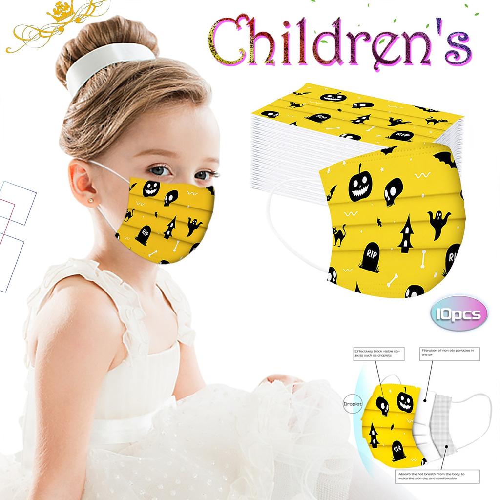 Children's Cartoons Halloween Mask Disposable Face Mask Ear Loop 10PCS