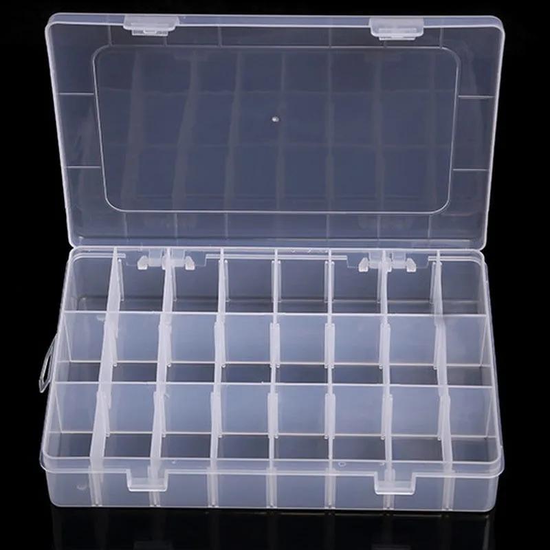 10/15/24/36 Compartments Transparent Plastic Storage Box Compartment Jewelry Adjustable Organizer Storage Boxes&Bins Adjustable