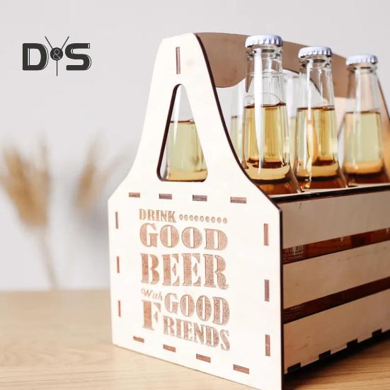 Деревянная пивная банка для пикника, пивная переноска, держатель для пивных бутылок, сумка в винтажном стиле для 4 или 6 бутылок, вечеринки с возможностью принести свое пиво, барбекю