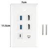 HDTV Keystone Настенная панель Cat6 2xUSB3.0 1x Type C 1x CAT6 RJ45 Ethernet Тип Порта HDTV Декоративная Панель-Разветвитель